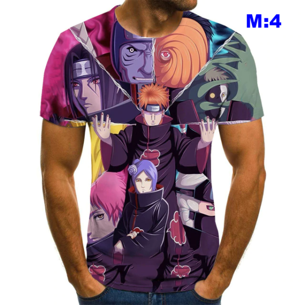 Camiseta Masculina Anime Naruto Olhos Personagens Desenho