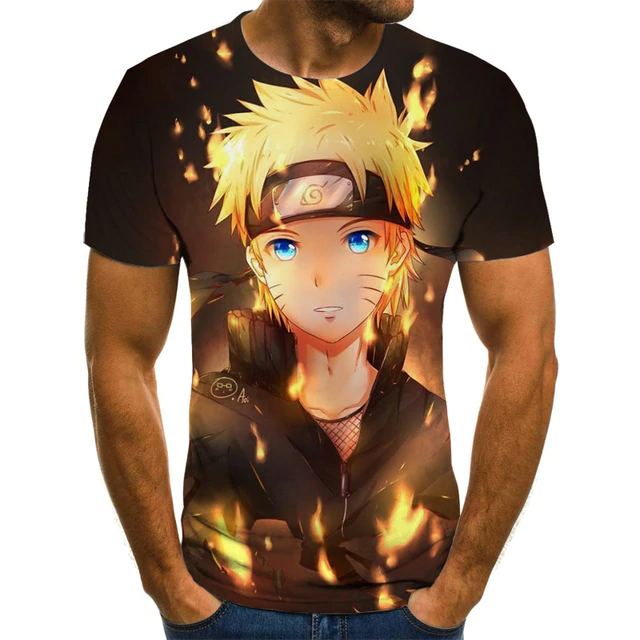 Naruto Uzumaki Animation Anime T-shirt infantil, roupas masculinas